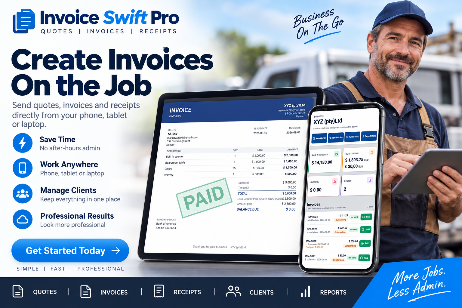 Invoice Swift Pro — Create invoices on the job
